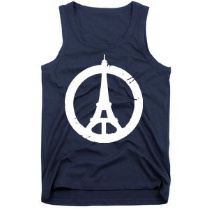 Support Paris Peace Sign Eiffel Tower Tank Top