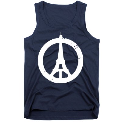 Support Paris Peace Sign Eiffel Tower Tank Top