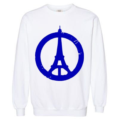 Support Paris Peace Sign Eiffel Tower Garment-Dyed Sweatshirt