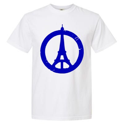 Support Paris Peace Sign Eiffel Tower Garment-Dyed Heavyweight T-Shirt