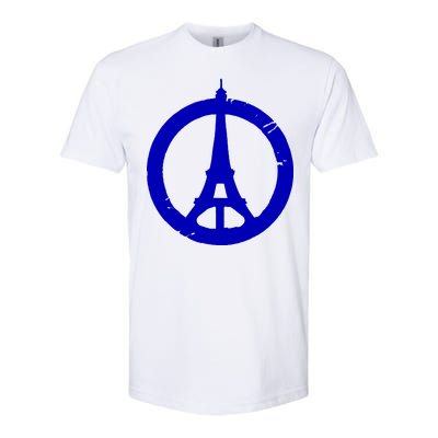 Support Paris Peace Sign Eiffel Tower Softstyle CVC T-Shirt