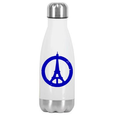 Support Paris Peace Sign Eiffel Tower Stainless Steel Insulated Water Bottle