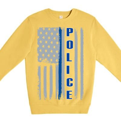 Support Police Blue Flag Premium Crewneck Sweatshirt