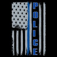 Support Police Blue Flag Cooling Performance Crew T-Shirt
