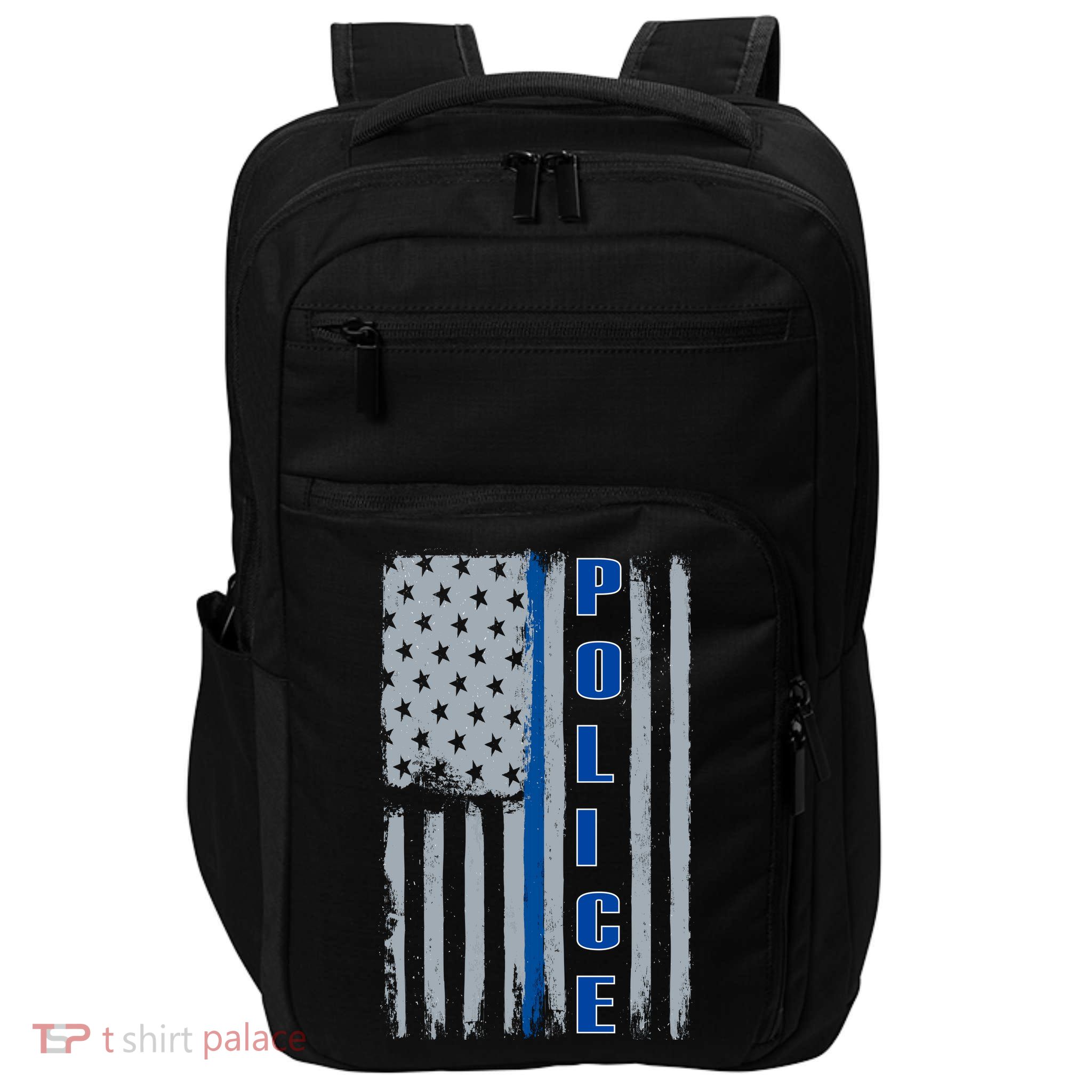 Support Police Blue Flag Impact Tech Backpack