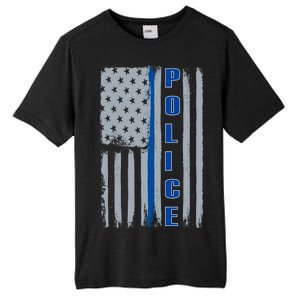 Support Police Blue Flag Tall Fusion ChromaSoft Performance T-Shirt