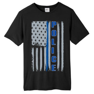 Support Police Blue Flag Tall Fusion ChromaSoft Performance T-Shirt