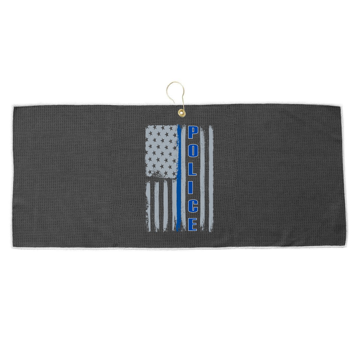 Support Police Blue Flag Large Microfiber Waffle Golf Towel