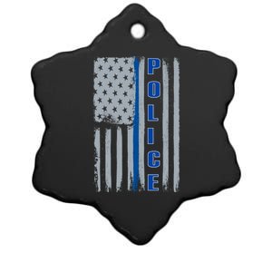 Support Police Blue Flag Ceramic Star Ornament