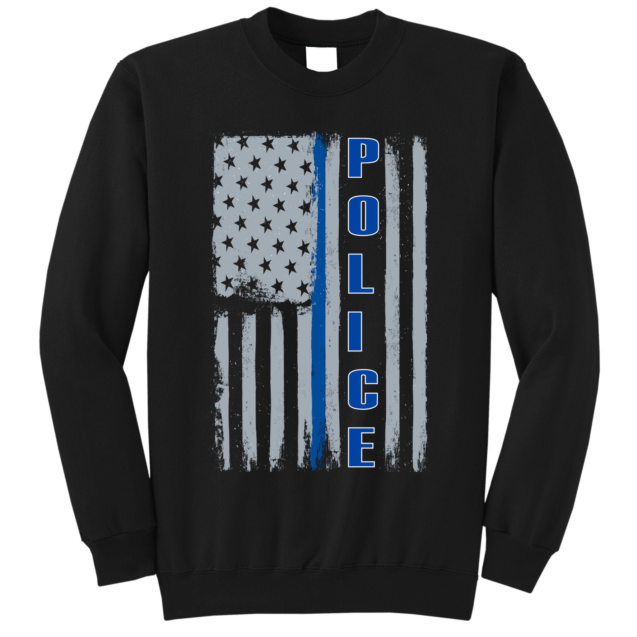 Support Police Blue Flag Tall Sweatshirt