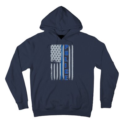 Support Police Blue Flag Hoodie