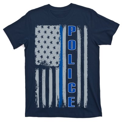 Support Police Blue Flag T-Shirt