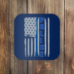 Support Police Blue Flag Coaster