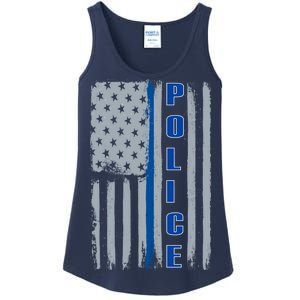 Support Police Blue Flag Ladies Essential Tank