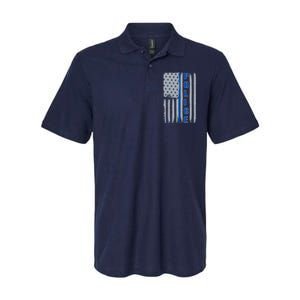 Support Police Blue Flag Softstyle Adult Sport Polo