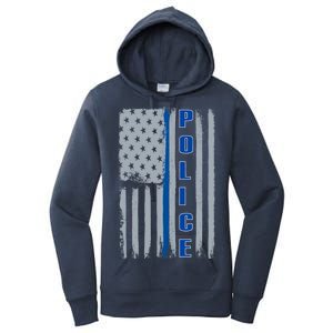 Support Police Blue Flag Women's Pullover Hoodie