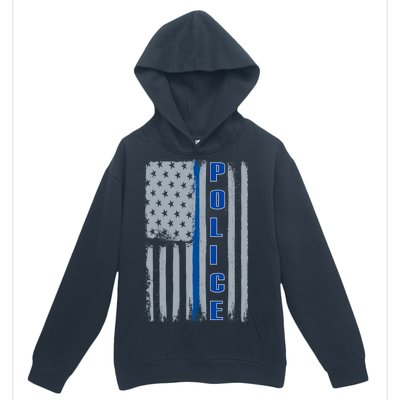 Support Police Blue Flag Urban Pullover Hoodie