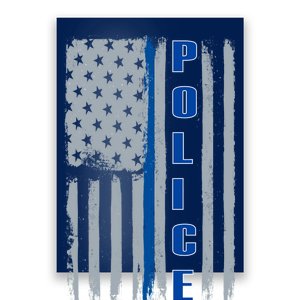 Support Police Blue Flag Poster