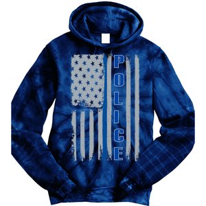 Support Police Blue Flag Tie Dye Hoodie