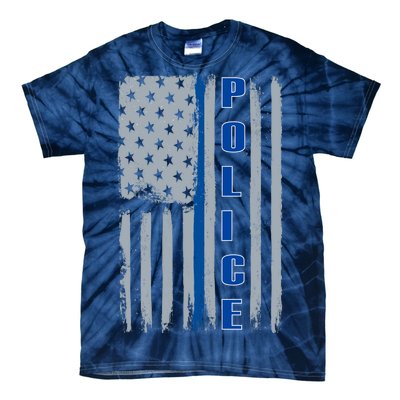 Support Police Blue Flag Tie-Dye T-Shirt