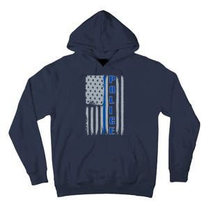 Support Police Blue Flag Tall Hoodie