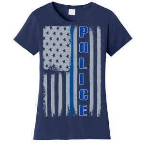 Support Police Blue Flag Women's T-Shirt