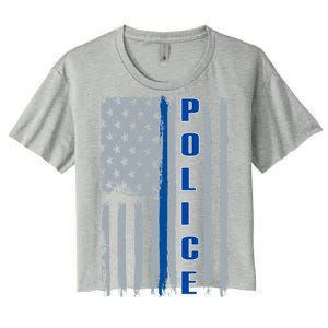 Support Police Blue Flag Women's Crop Top Tee