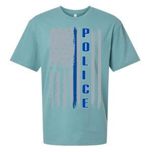 Support Police Blue Flag Sueded Cloud Jersey T-Shirt