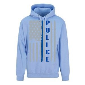 Support Police Blue Flag Unisex Surf Hoodie