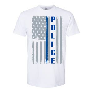 Support Police Blue Flag Softstyle CVC T-Shirt