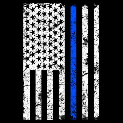 Support Police Blue Thin Line American Flag T-Shirt