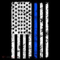 Support Police Blue Thin Line American Flag City Backpack