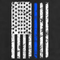 Support Police Blue Thin Line American Flag 15oz Campfire Ceramic Mug