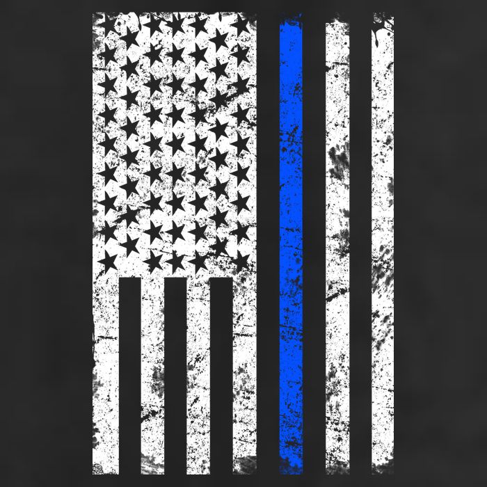Support Police Blue Thin Line American Flag 15oz Campfire Ceramic Mug