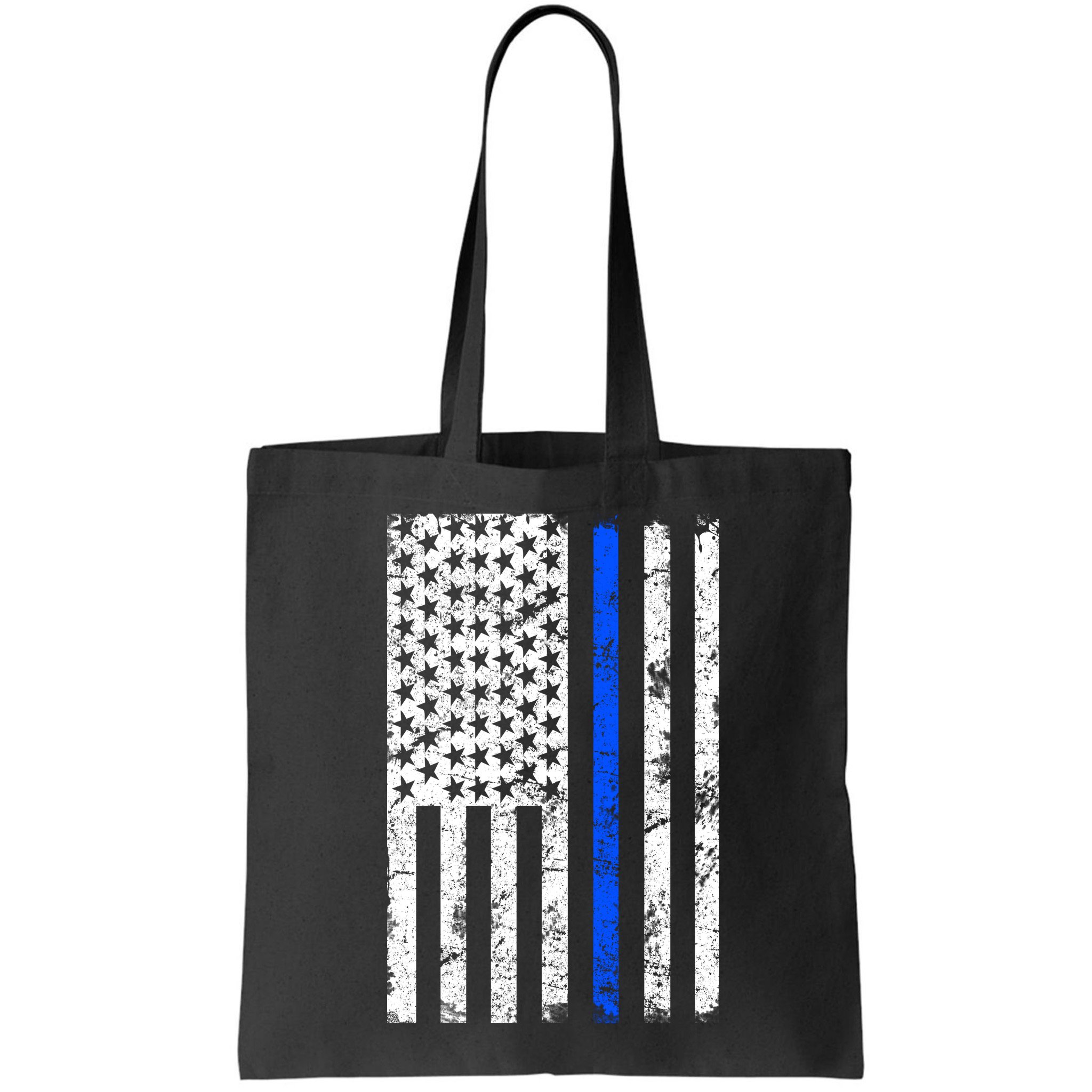 Support Police Blue Thin Line American Flag Bag