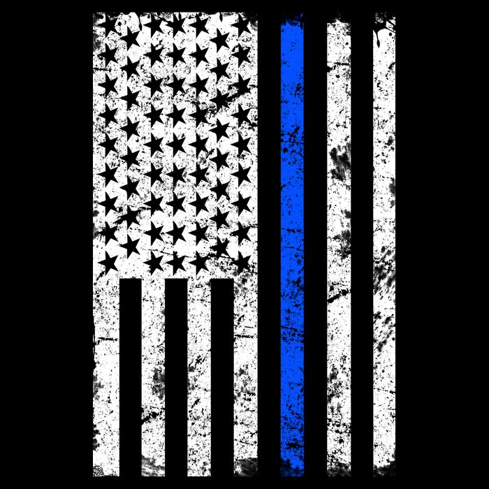 Support Police Blue Thin Line American Flag Poster