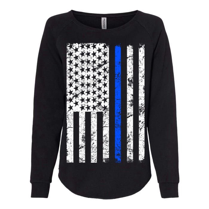 Support Police Blue Thin Line American Flag Womens California Wash Sweatshirt