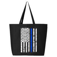 Support Police Blue Thin Line American Flag 25L Jumbo Tote