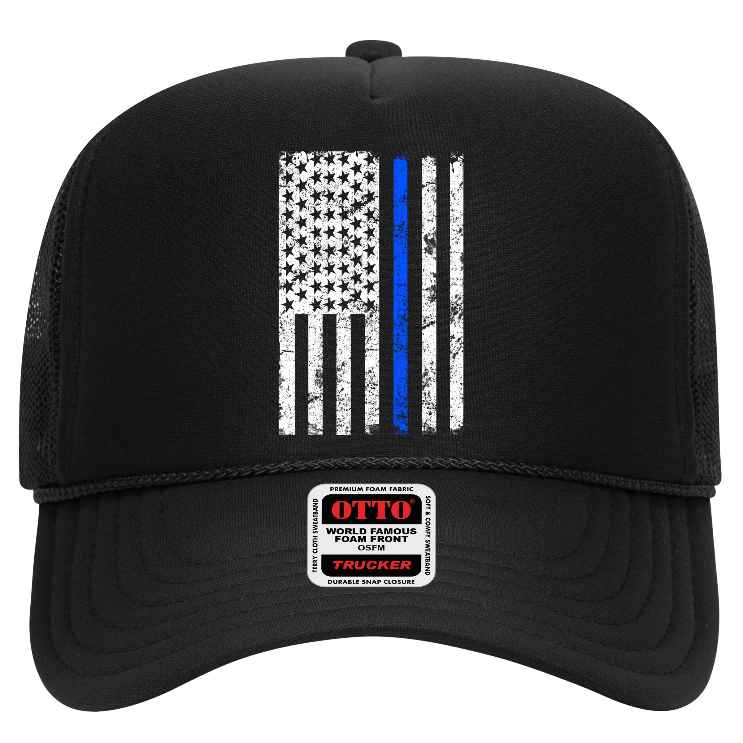 Support Police Blue Thin Line American Flag Hat