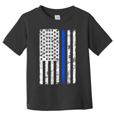 Support Police Blue Thin Line American Flag Toddler T-Shirt