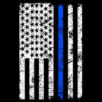 Support Police Blue Thin Line American Flag Crop Top