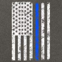 Support Police Blue Thin Line American Flag Cotton Canvas Backpack