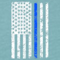 Support Police Blue Thin Line American Flag Sueded Cloud Jersey T-Shirt