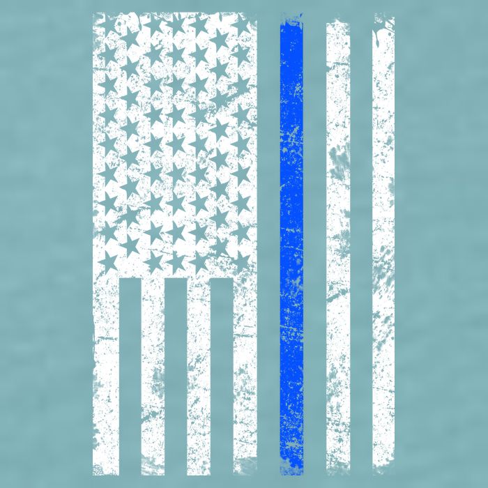 Support Police Blue Thin Line American Flag Sueded Cloud Jersey T-Shirt