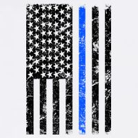 Support Police Blue Thin Line American Flag Garment-Dyed Sweatshirt