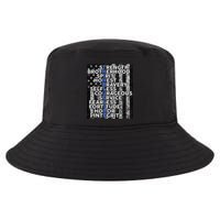 Support Police Thin Blue Line Distressed Flag Cool Comfort Performance Bucket Hat