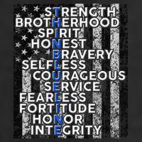 Support Police Thin Blue Line Distressed Flag Garment-Dyed Heavyweight T-Shirt