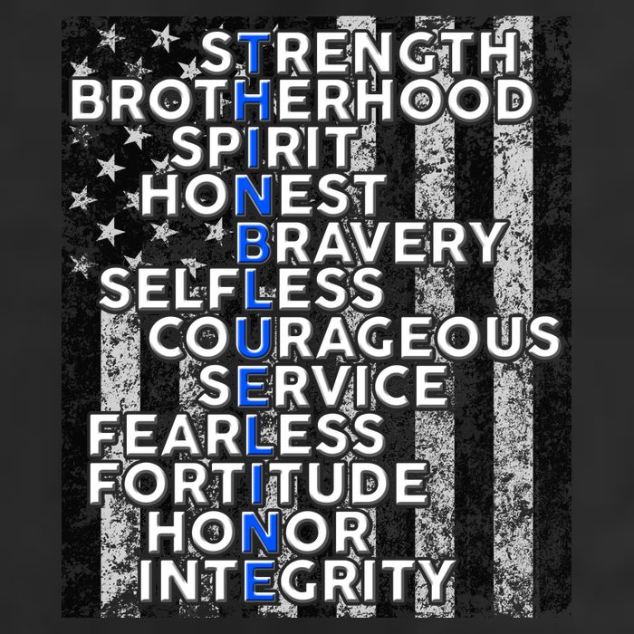 Support Police Thin Blue Line Distressed Flag Garment-Dyed Heavyweight T-Shirt