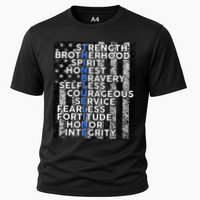 Support Police Thin Blue Line Distressed Flag Cooling Performance Crew T-Shirt