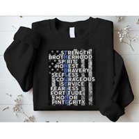 Support Police Thin Blue Line Distressed Flag Sweatshirt